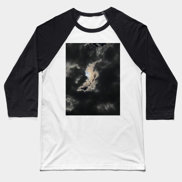 Light of hope. Horror sky. Thick grey clouds-cape with bright sun peeping out through the clouds Baseball T-Shirt by Khala